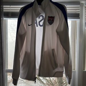 Nike White Jacket with Blue Stripes